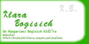 klara bogisich business card